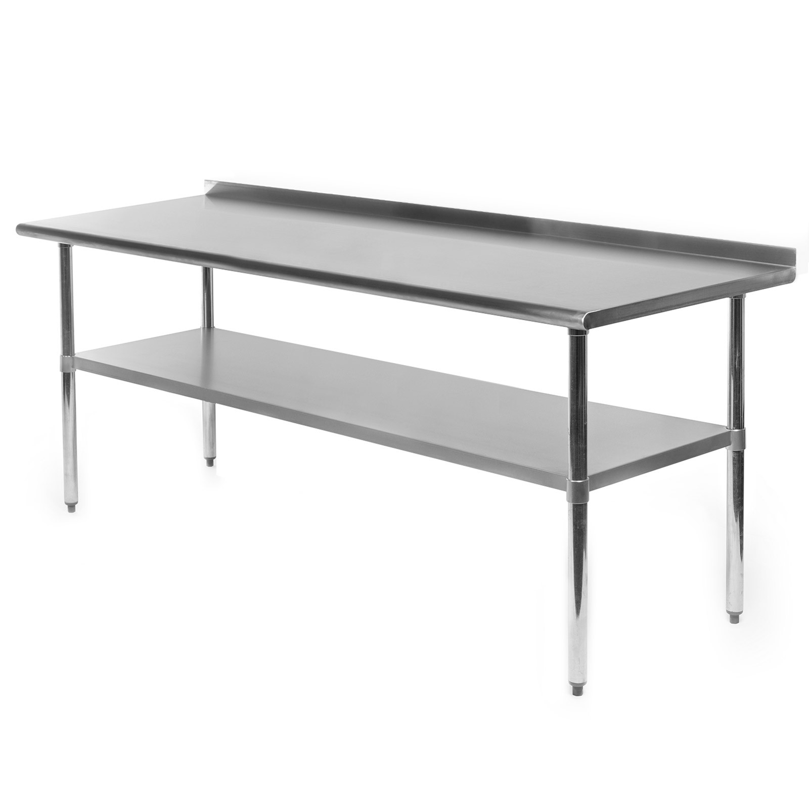 Stainless Steel 72″ x 30″ NSF Commercial Kitchen Work Prep Table with Backsplash