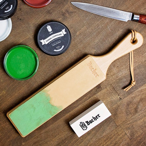 Premium Leather Strop for Knife Sharpening with Polishing Compound – Double