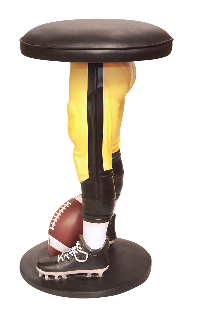 Football Stool – Sports Bar Stool Football Player in Yellow and Black Uniform