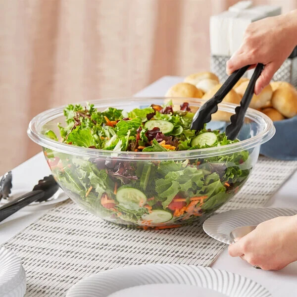 Clear Disposable Salad Deli Food Plastic Serving Large Bowl 320 Oz For Party 16′