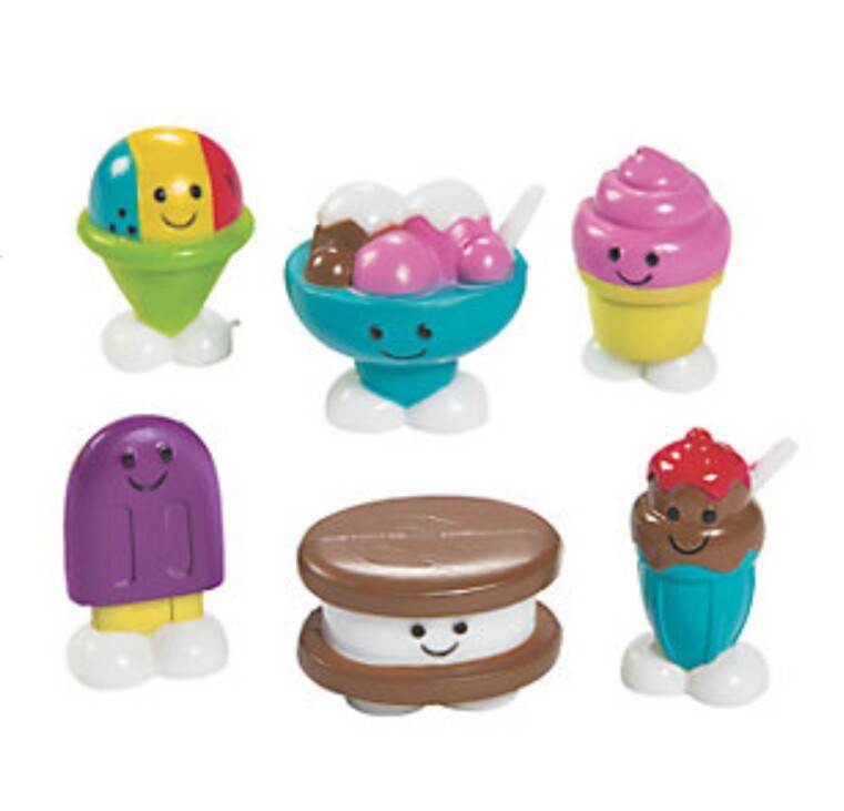 MINI FAKE FOOD SMILING FROZEN DESSERTS WITH FACES 1″ PVC CHARACTERS SET/ 6