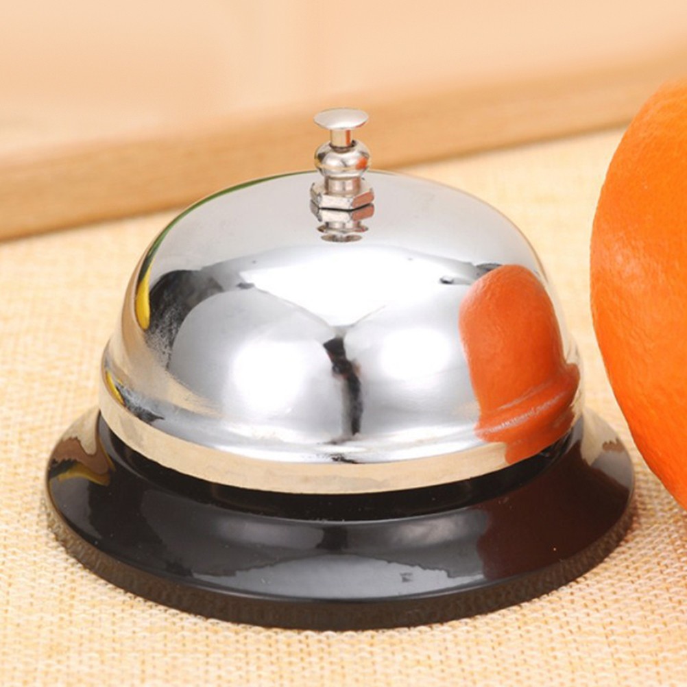 2 Pcs Hand Service Bell Meal Bells Stainless Steel for Restaurant