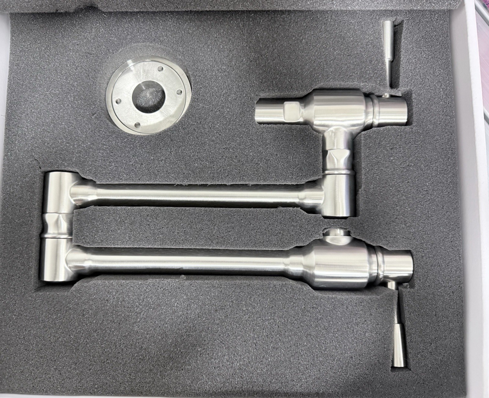 Whitehaus Kitchen Pot Filler With Brushed Stainless Steel WHST10003-005SK-BSS