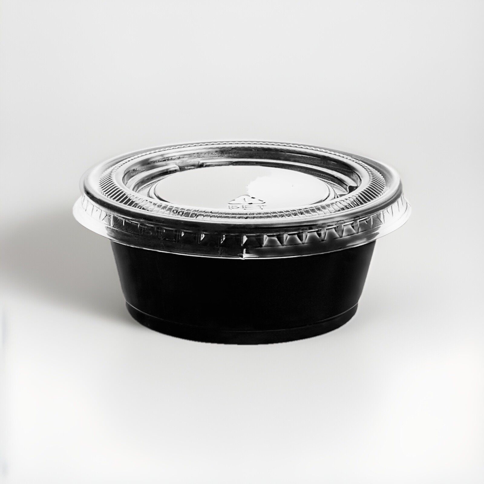 3.25 oz Plastic Black Disposable Portion Cups with Lids Souffle Cup / Portion