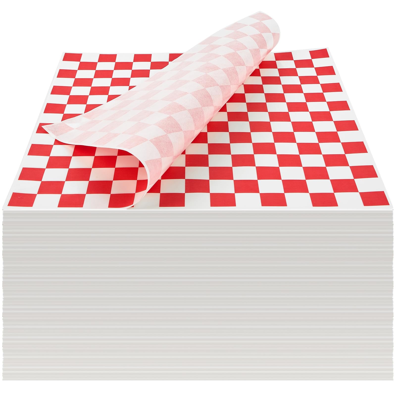 Ocmoiy 500 Sheets Sandwich Wrapping Paper, 12 x 12 Inches Red and White Check…