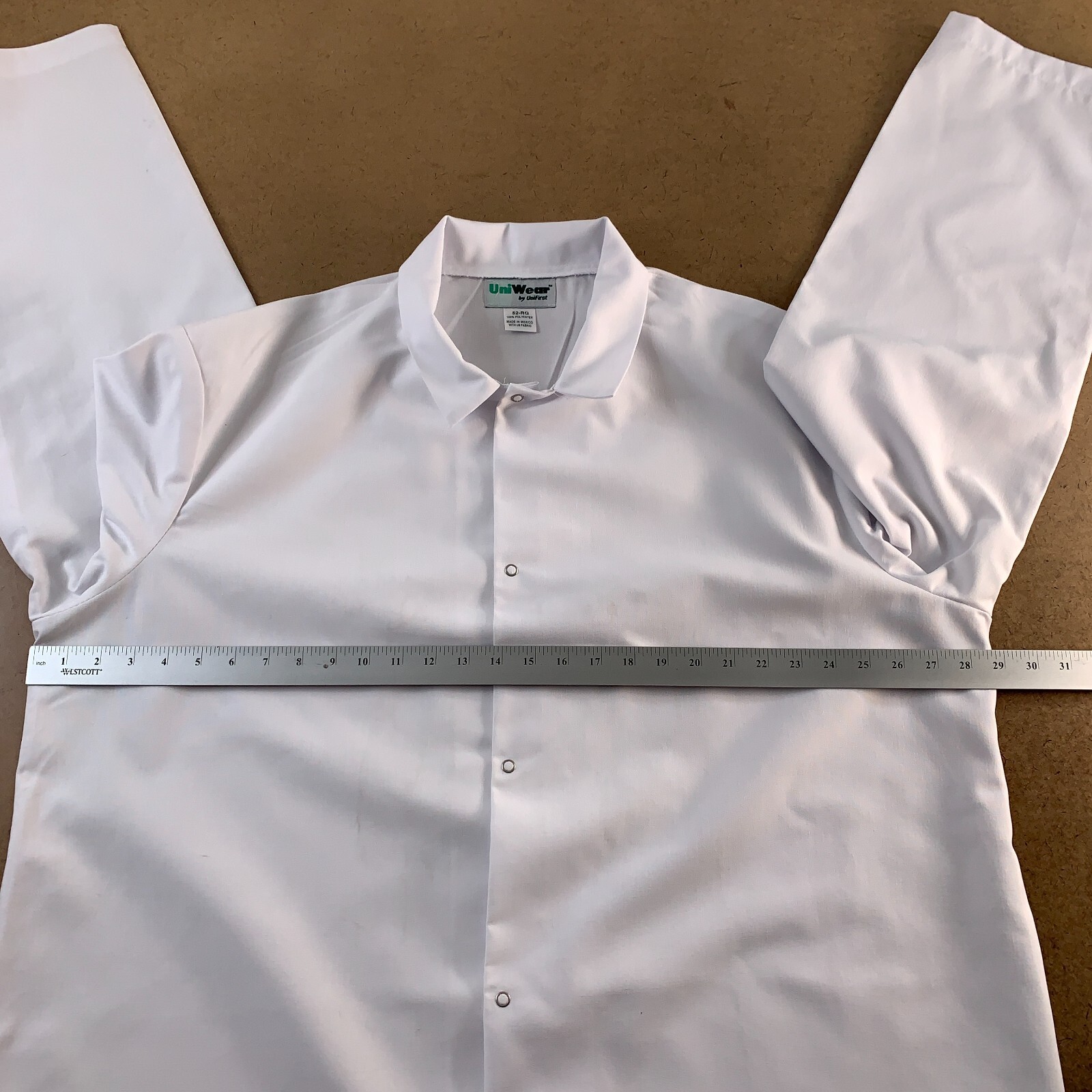 UniWear by UniFirst Adult 52 Regular White Polyester Butcher Coat 502607 New