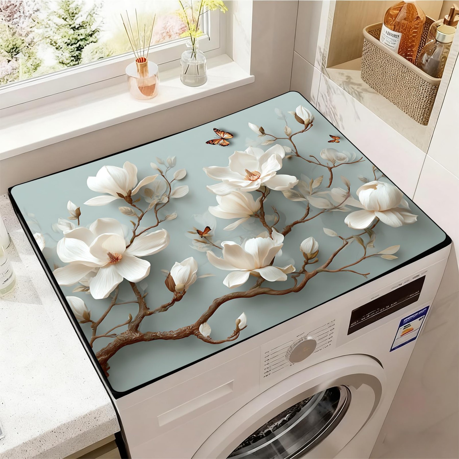 Washer and Dryer Covers for the Top, Non-slip Dryer Top Protector Mat, Dust-p…