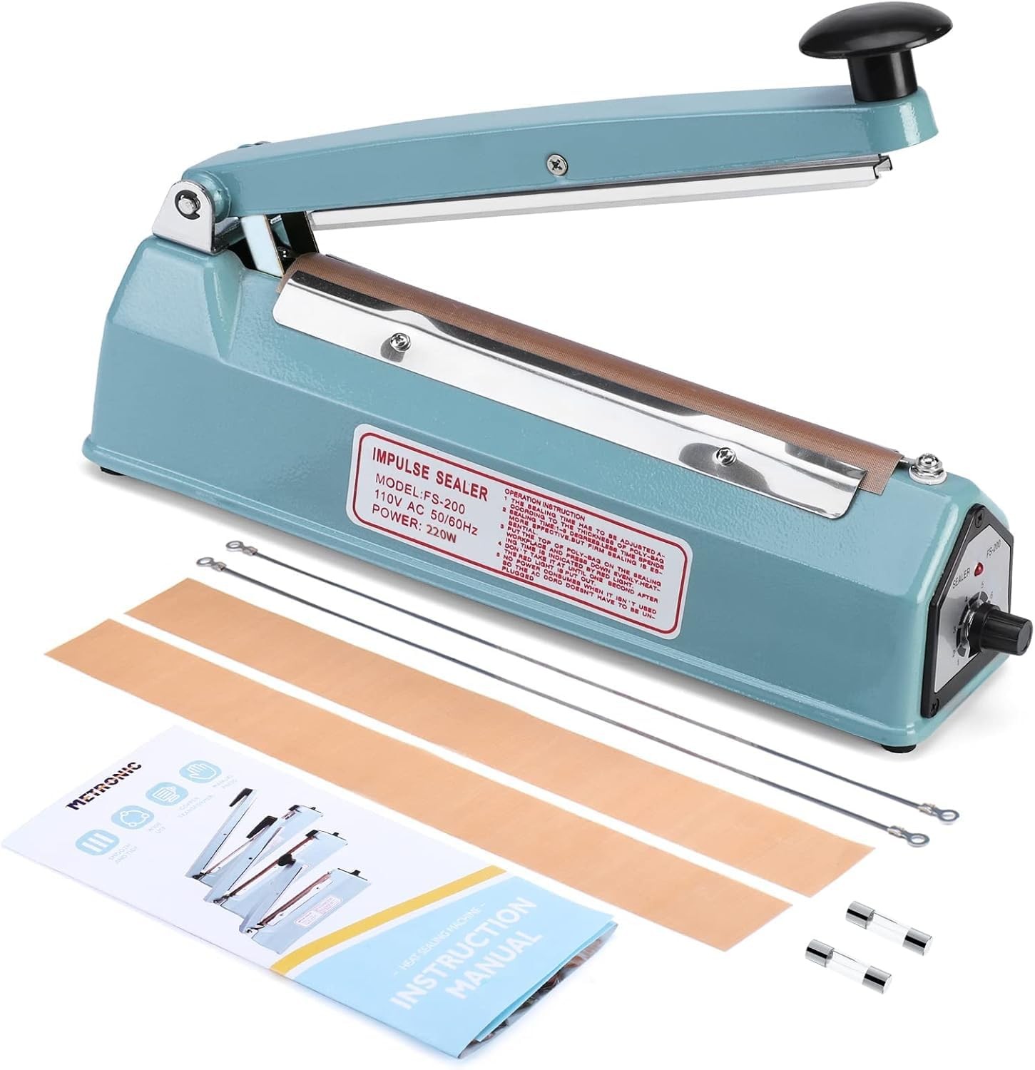 Metronic Impulse Sealer 8 Inch Manual Heat Sealer Machine For Plastic Bags