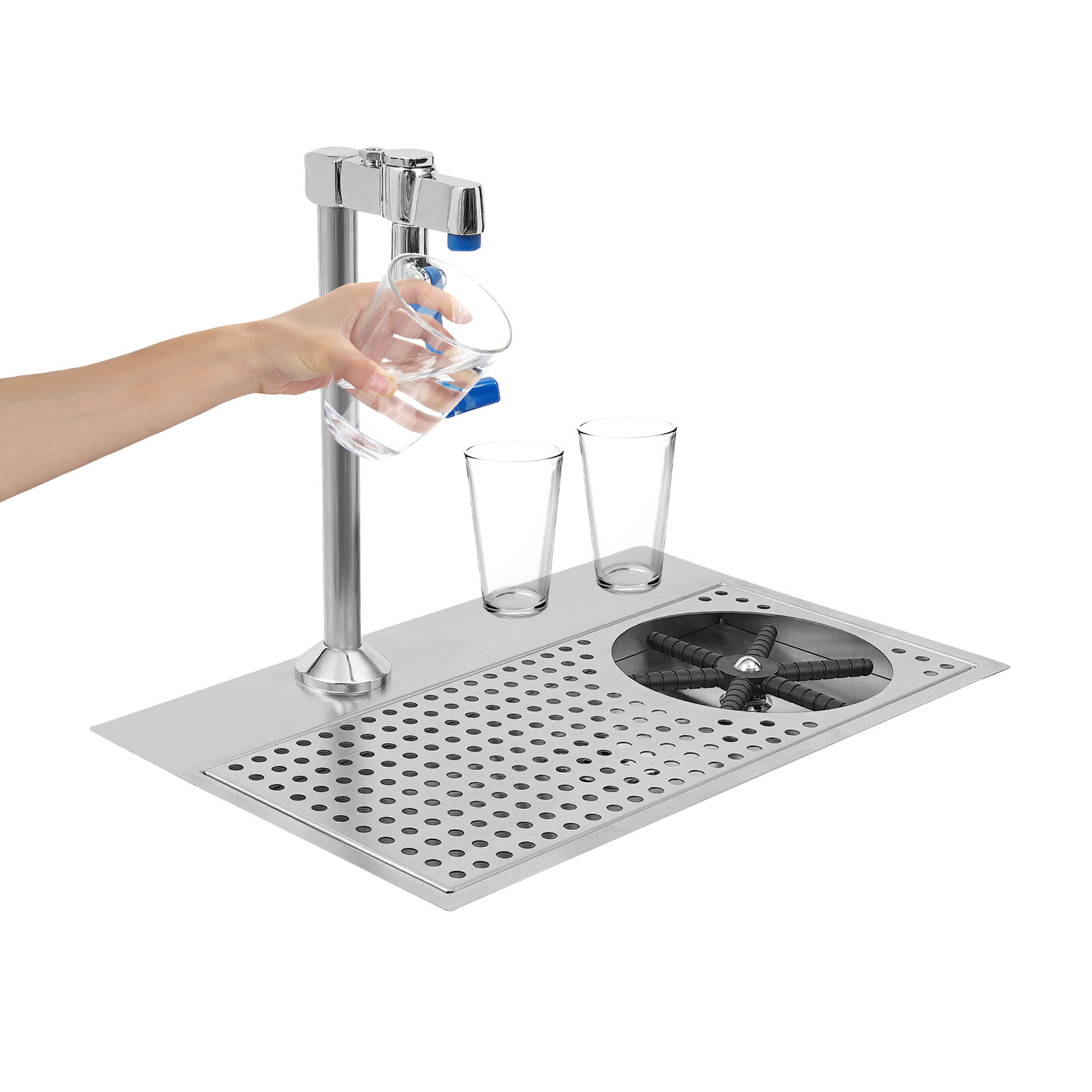 Cup Washer Cafe Hotel Restaurant Commercial Cup Wash Cleaning Rinser W/ Faucet