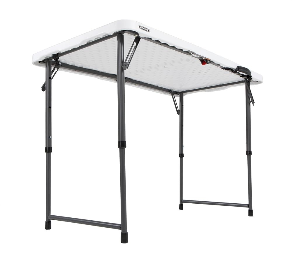 Lifetime Fold-In-Half Adjustable Folding Table 4 Foot 4428