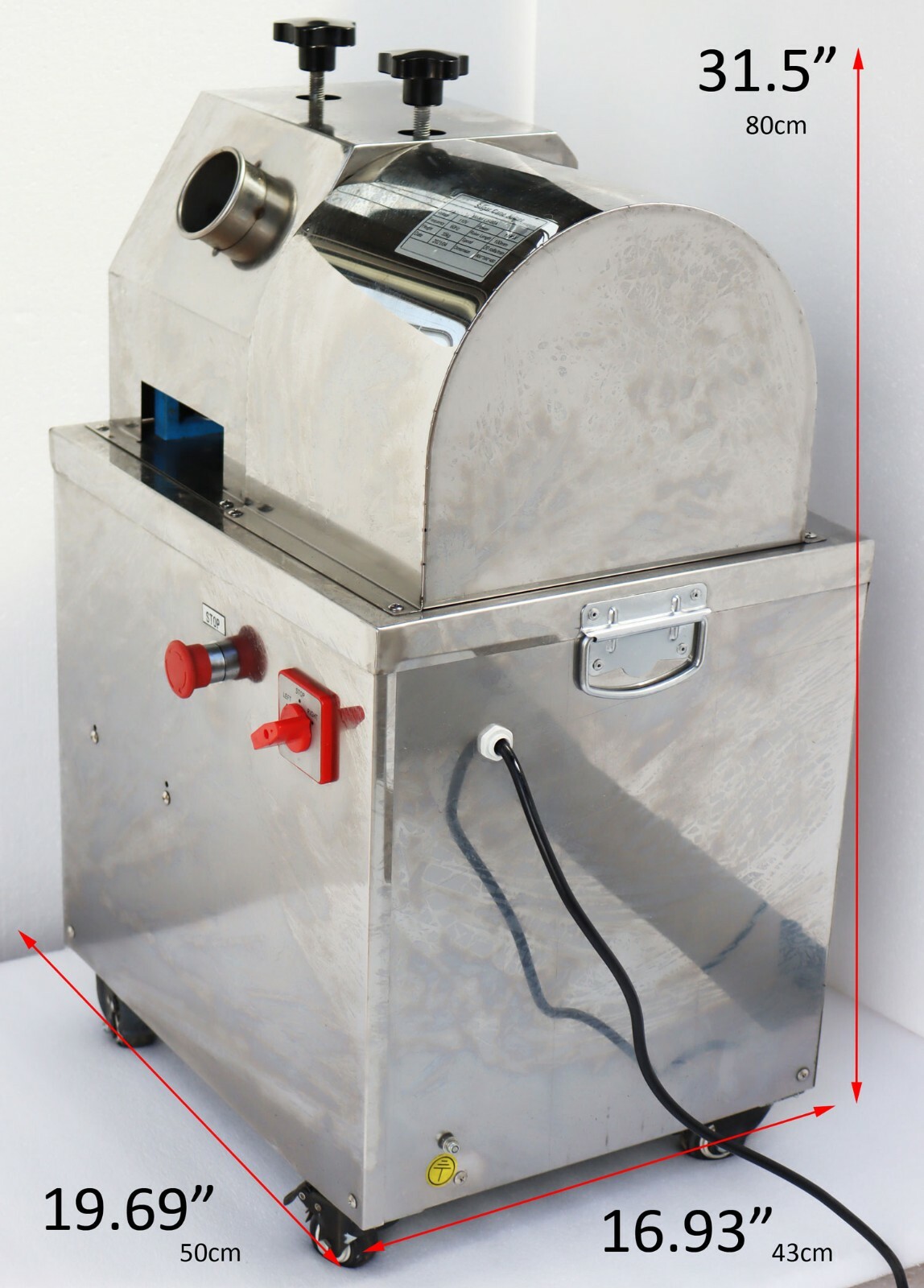 Commercial Sugarcane Press Sugar Cane Press 3 Rollers Stainless Steel 660 lbs/h