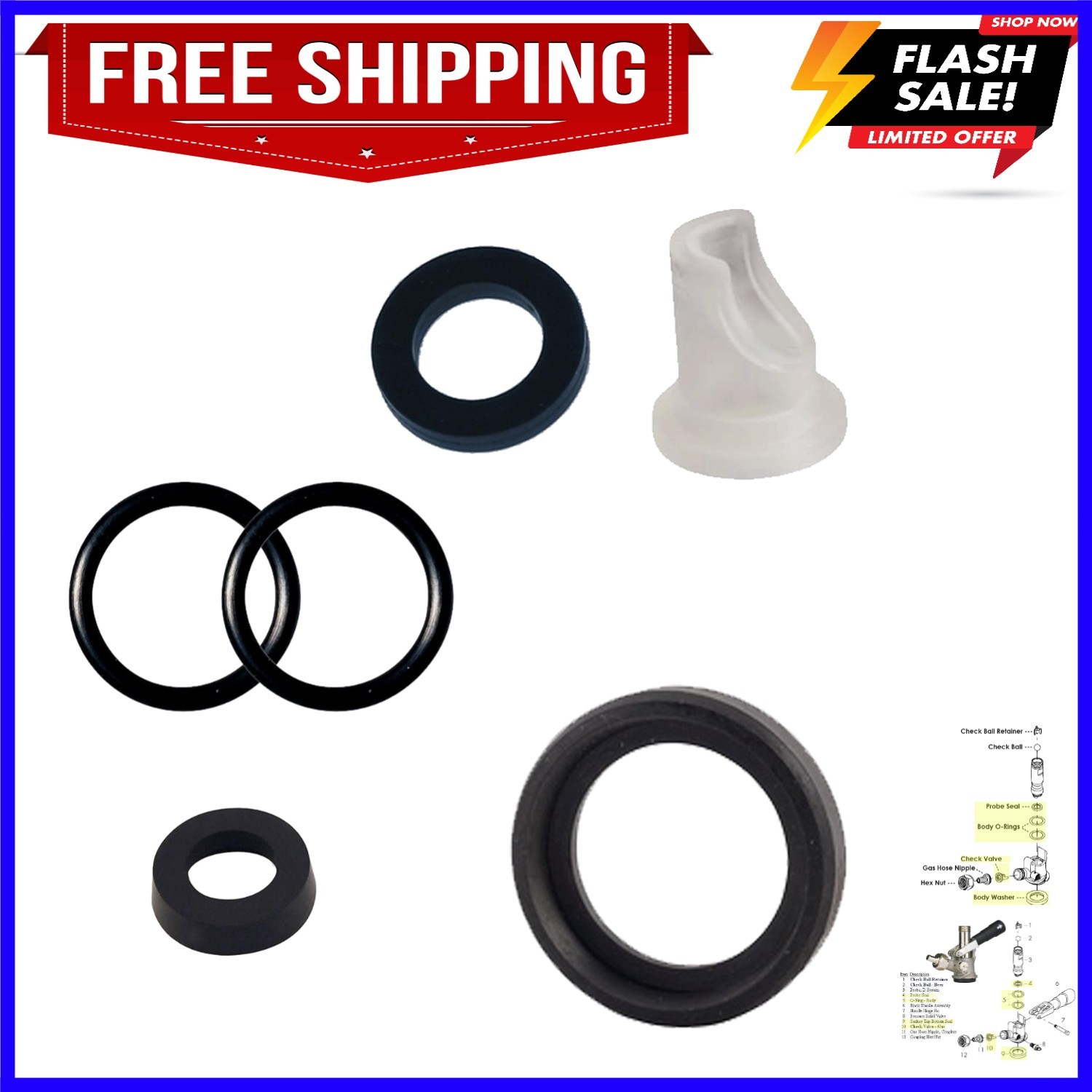 Sankey Keg Coupler Seal Rebuild Kit