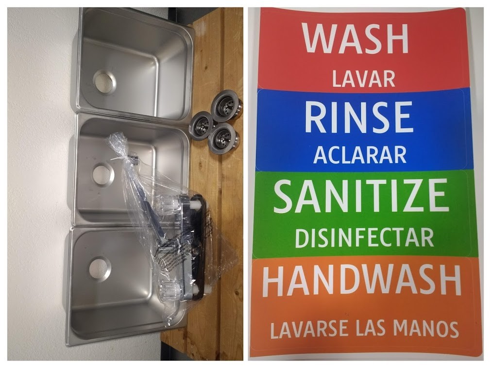 LARGE 3 Compartment Sink EXTRA VALUE SET For Portable Concession Sinks