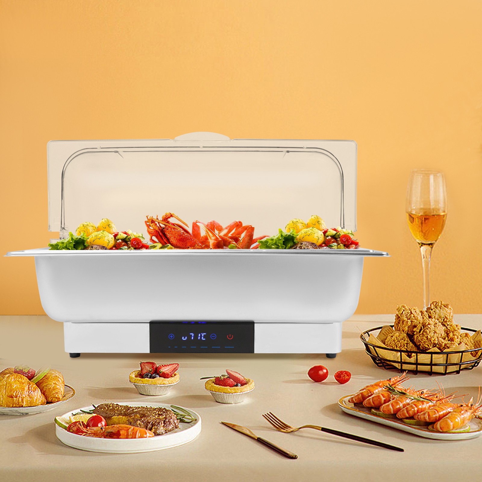 Electric Chafing Dish for Buffet, Chafing Dish Buffet Warmer Set 9L 110V 600W