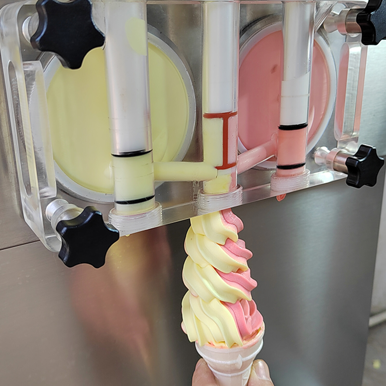 Kolice Commercial 3 flavors Soft Ice Cream Machine, 2+1 mixed flavors