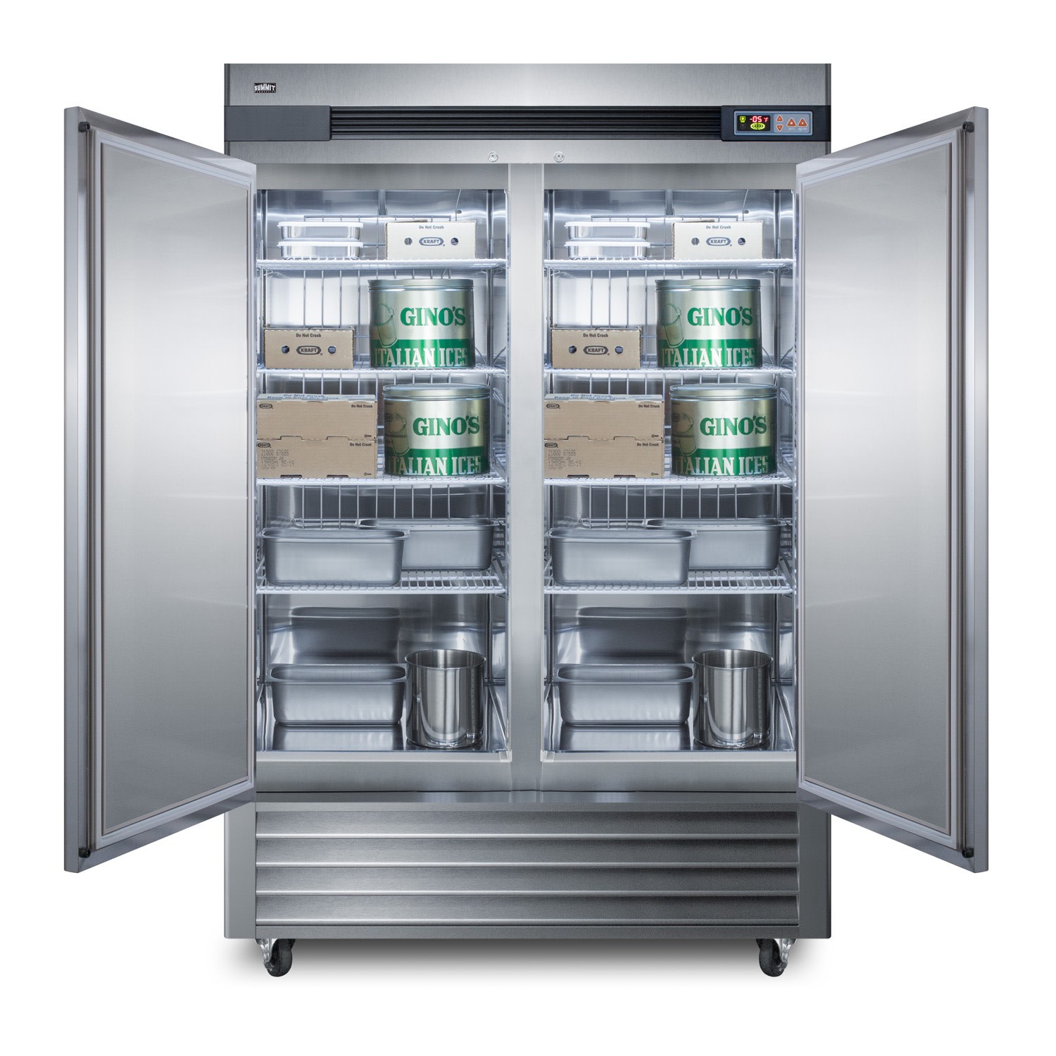 Summit SCFF497 56″W 49 Cu. Ft. Reach-In Commercial Freezer – Stainless Steel