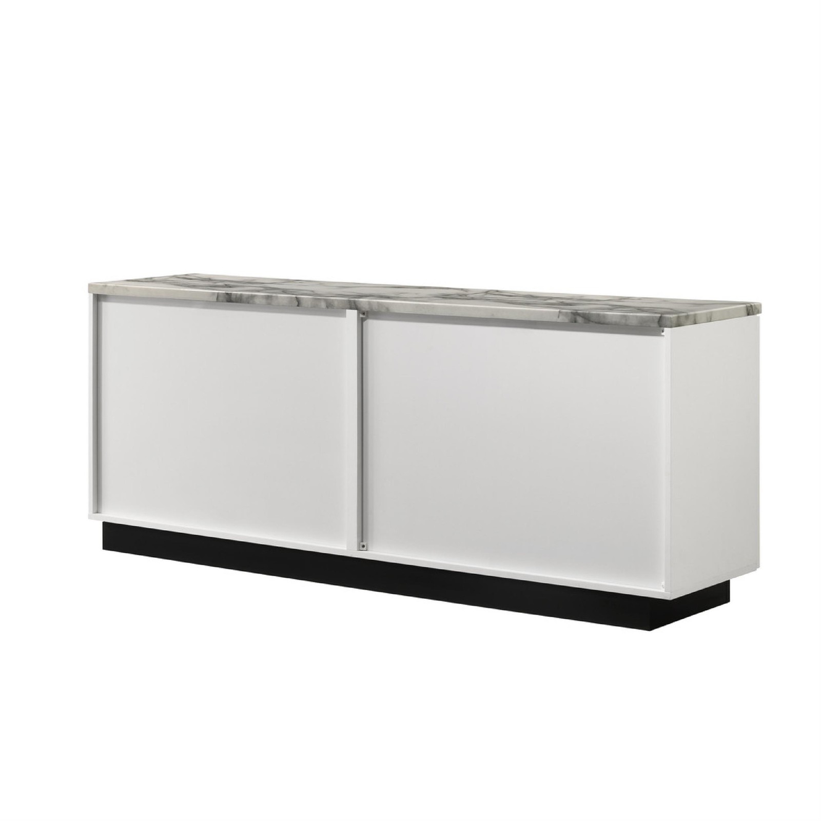 Sda Sideboard Buffet Console- 4 Doors with Adjustable Shelf- White 63 Inch
