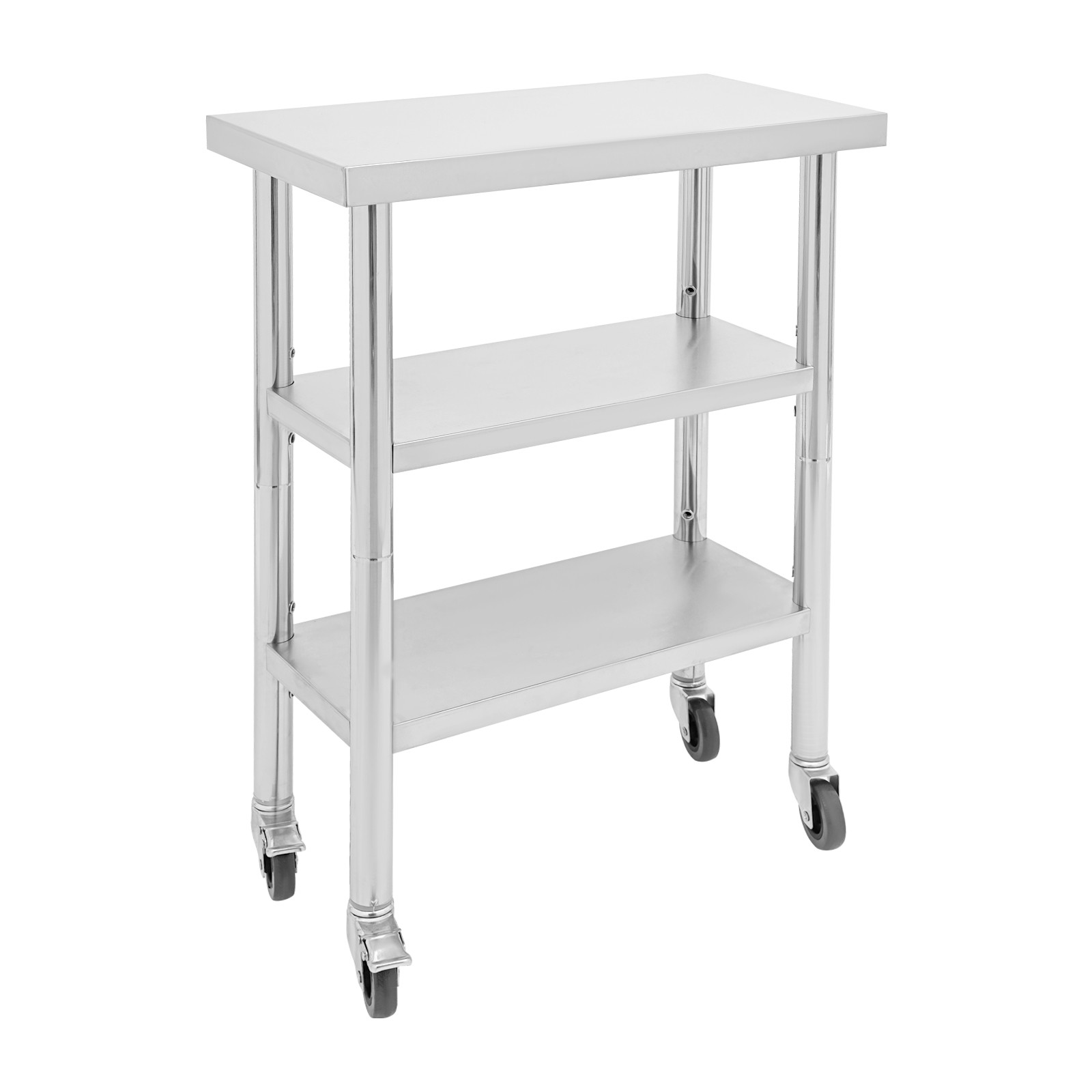 3 Tiers Adjustable Worktable 24*14*35in Drafting Table Stainless Steel Workbench
