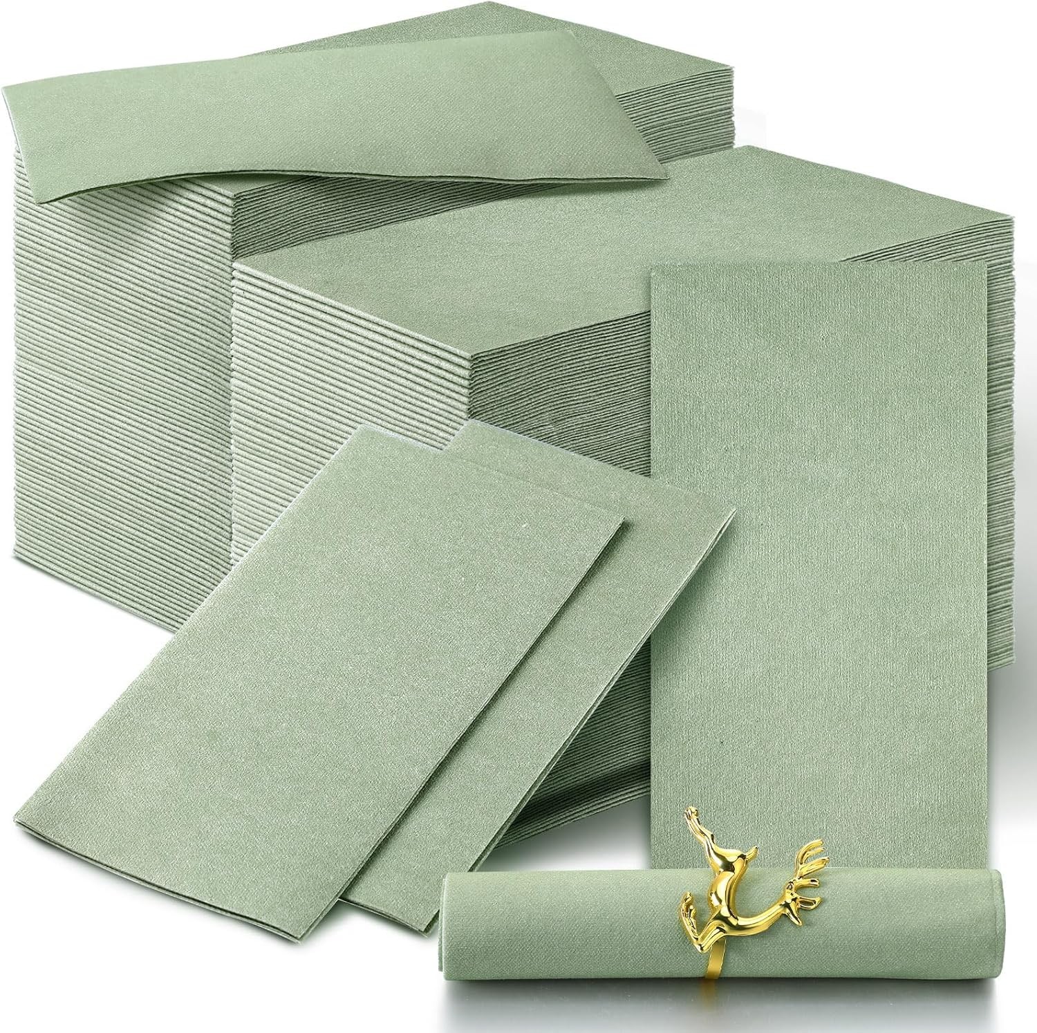 160 Pcs Sa Green Dinner Napkins Disposable Wedding Paper Napkins