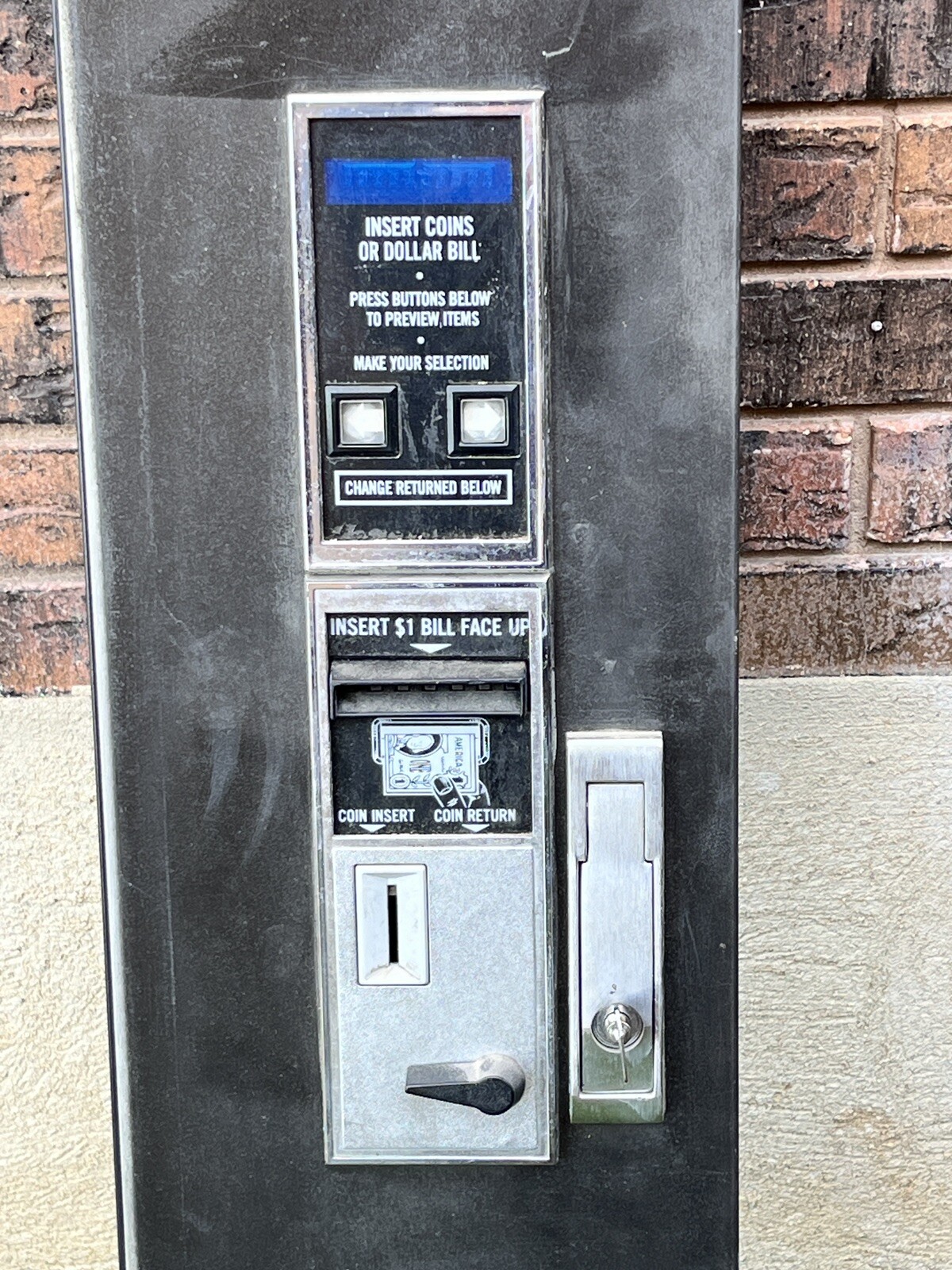 Crane National Vendors 430 Black Door With Lock And Key, Dollar Acceptor 🔥 MEC