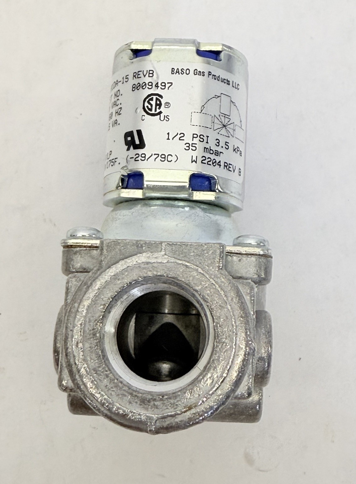 BASO 8009497 VALVE SOLENOID 120VAC – 50/60HZ – 1/2PSI