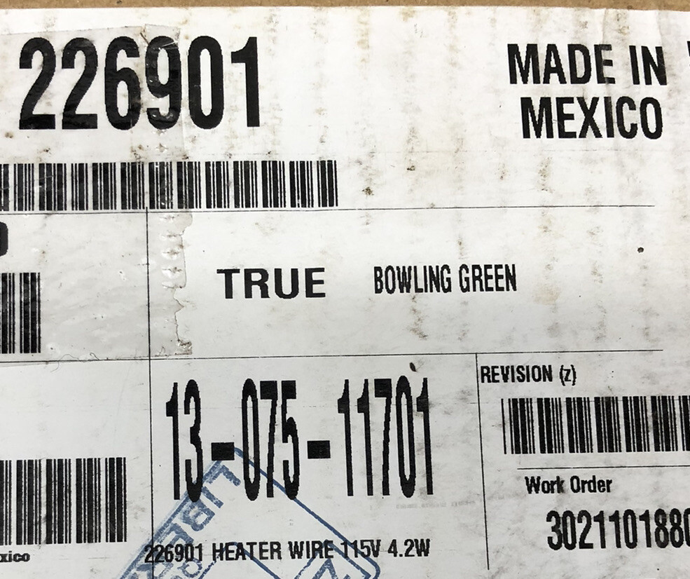 True 226901 Heater Wire, Drain Tube Silicone 10 4.2W/Ft 115V 38 W – Free Ship