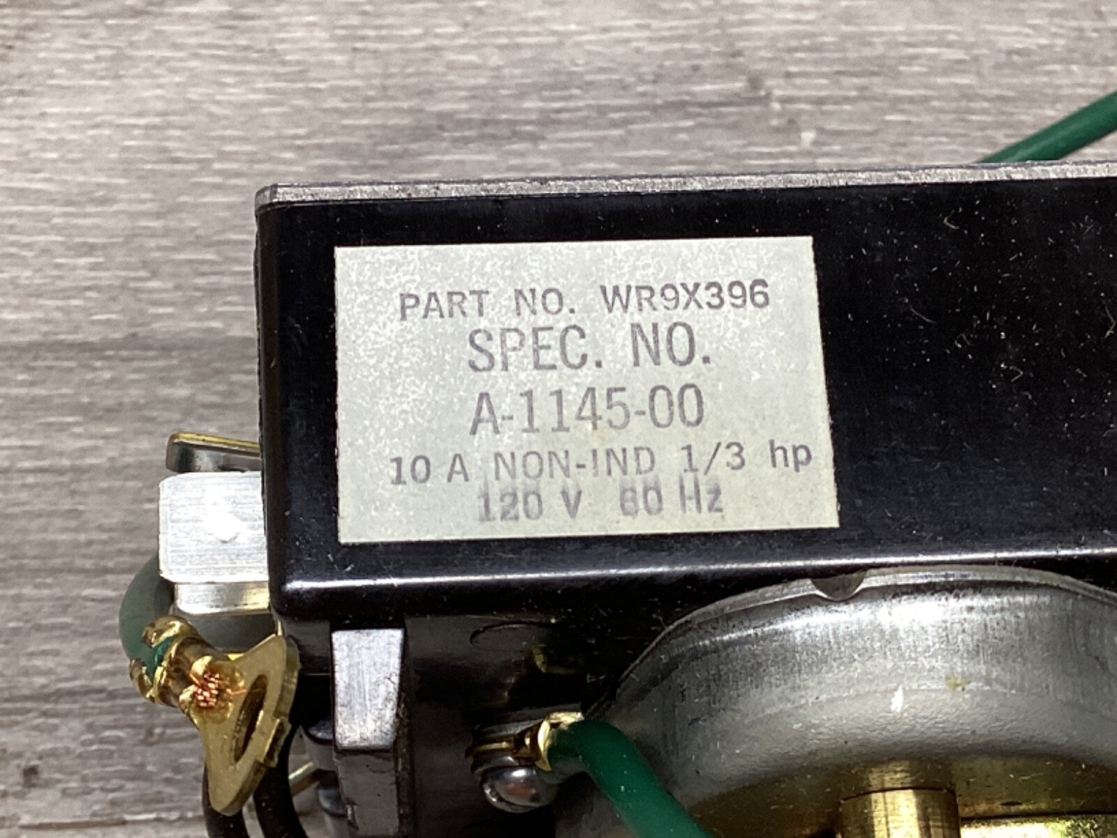 General Electric GE WR9X396 Defrost Timer 120V A-1145-00 #15F251*CO