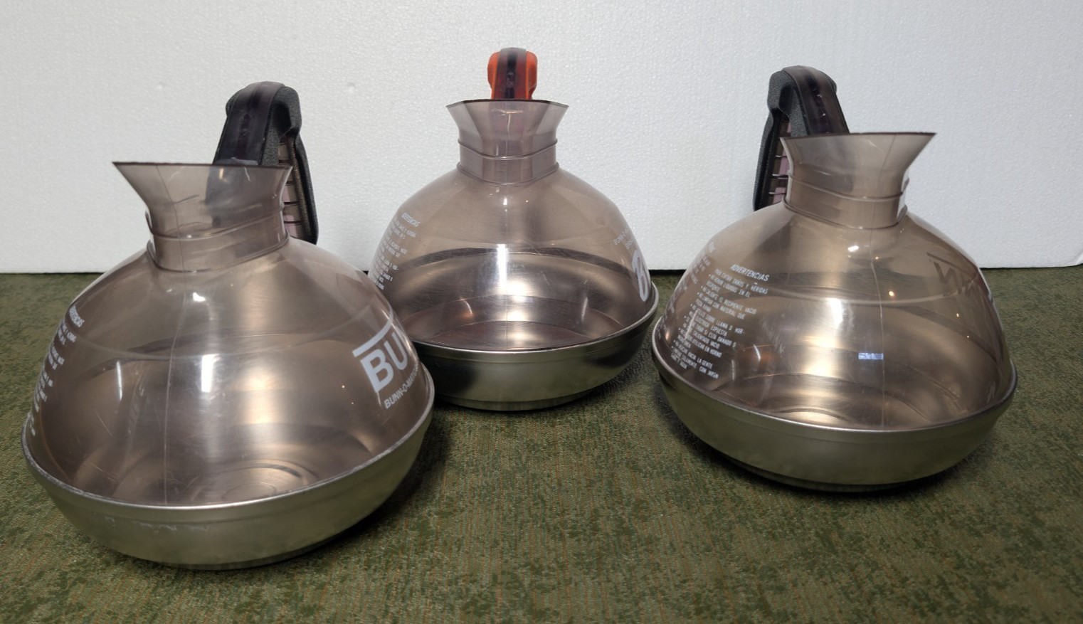 Bunn Coffee Pot RD1990 Bunn-O-Matic Corp Regular Decaf (Made in USA) Set of 3