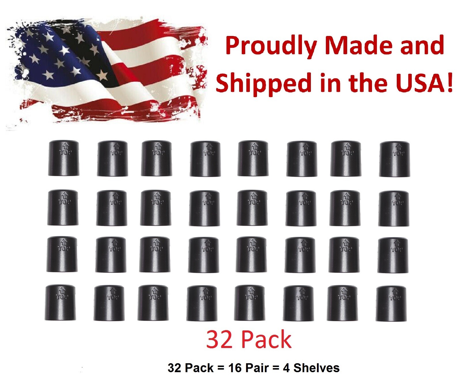 1″ Diameter Wire Shelf Clips Shelving Split Sleeves Lock Locking Plastic 16 pair