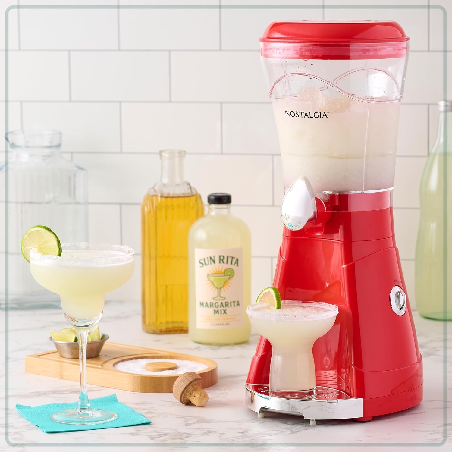 Margarita Machine Blender for Smoothies Slushies Daiquiris 64oz Red