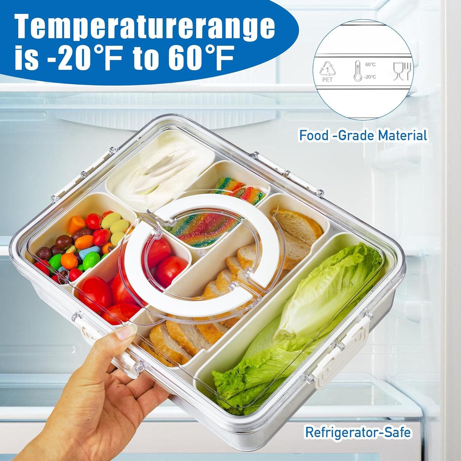 Bandesun Divided Serving Tray compartments Long 2pcs Small 4pcs, Ivory white
