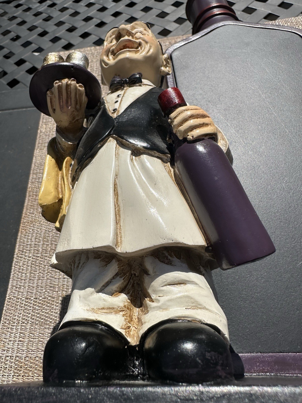Decorative Resin Butler Chalkboard Wine Bottle Menu Board Kitchen Bar Decor 15”