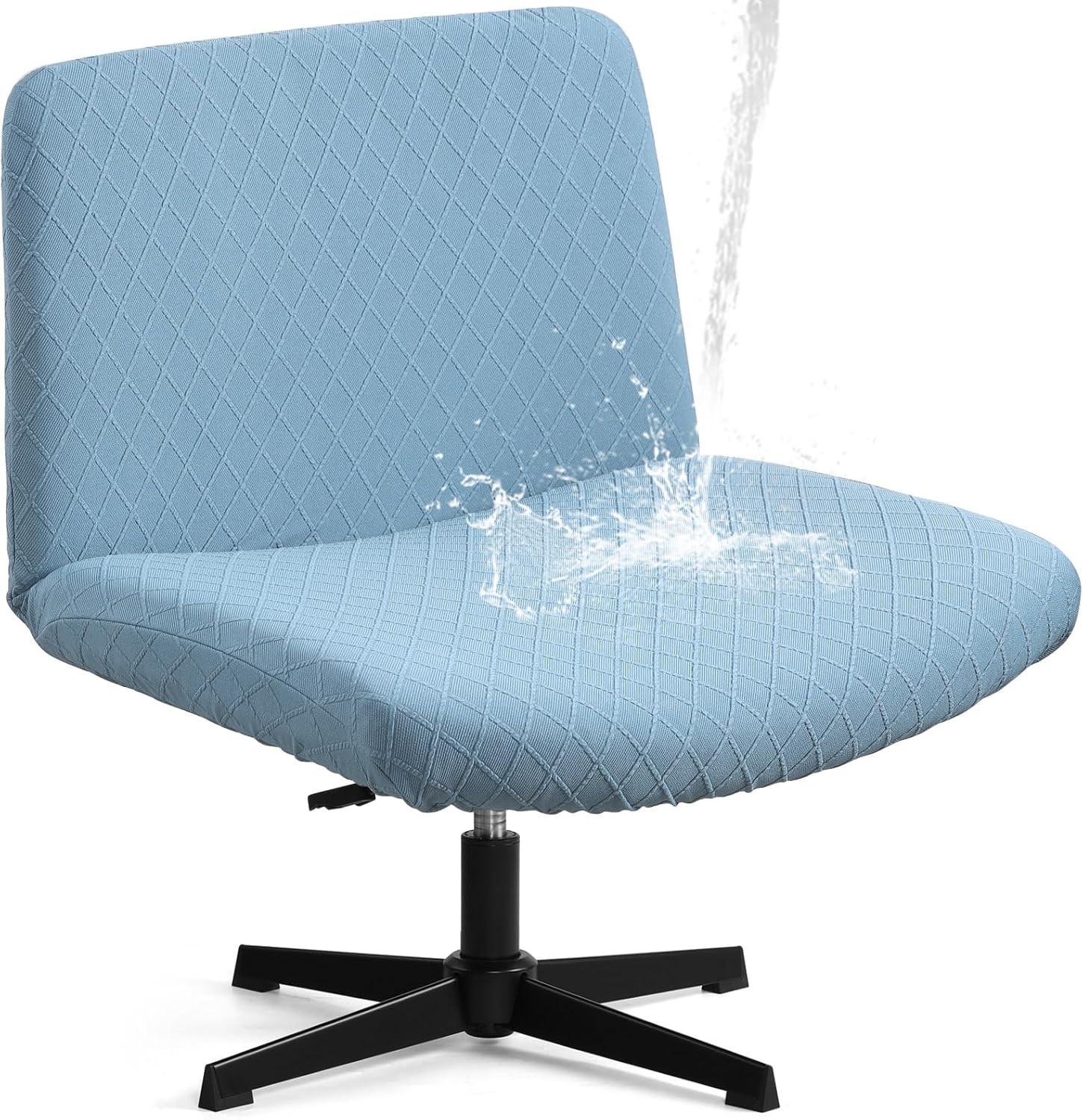 Waterproof Criss Cross Chair Cover, Stretch Jacquard Armless Chair Slipcover