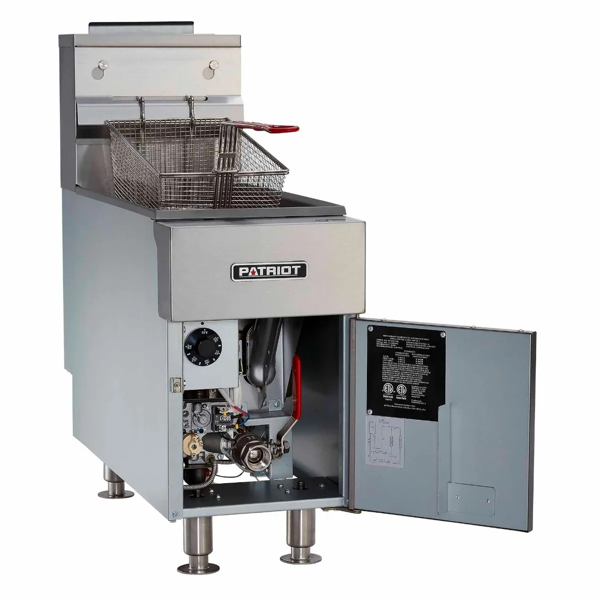 Patriot PT-CTF-2NG Natural Gas 25 lb. Commercial Countertop Fryer 44,000 BTU