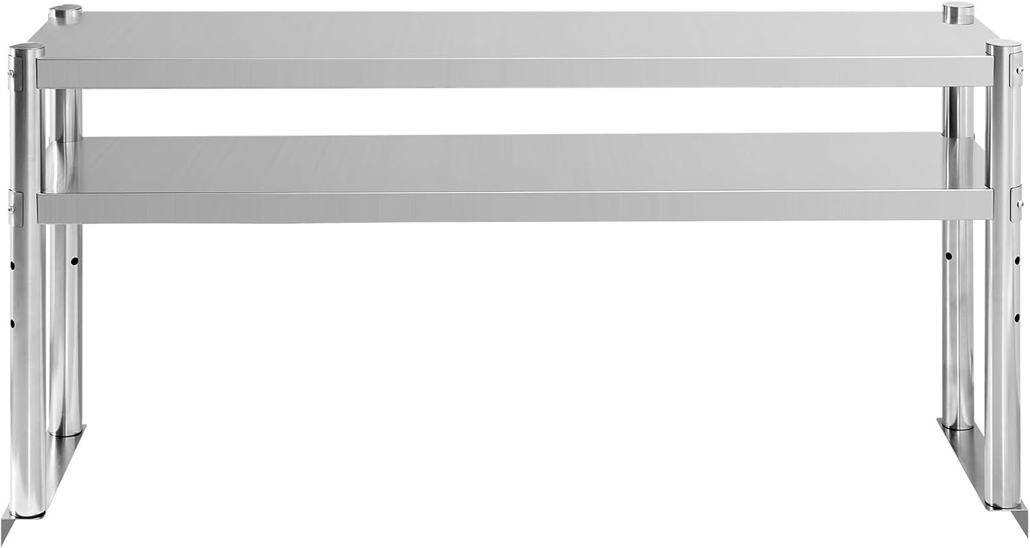 Stainless Steel Double Overshelf 48»L x 12»W Commercial 2 Tier Overshelf