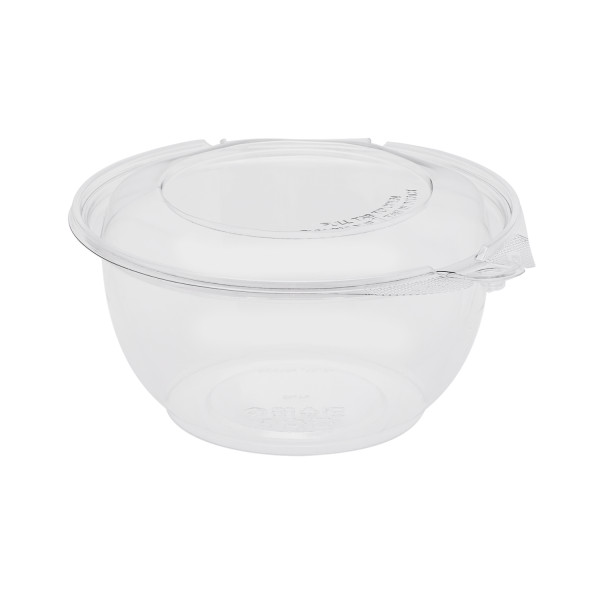Karat 32 oz PET Tamper Resistant Hinged Salad Bowl with Dome Lid – 240 sets