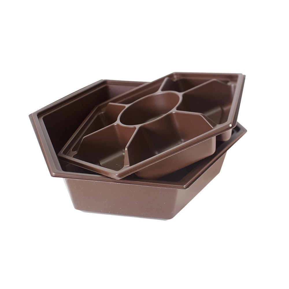 Korean Hexagon Bowl Set w/Lid 8″x8″ PP Bento To Go Box 50/100/400