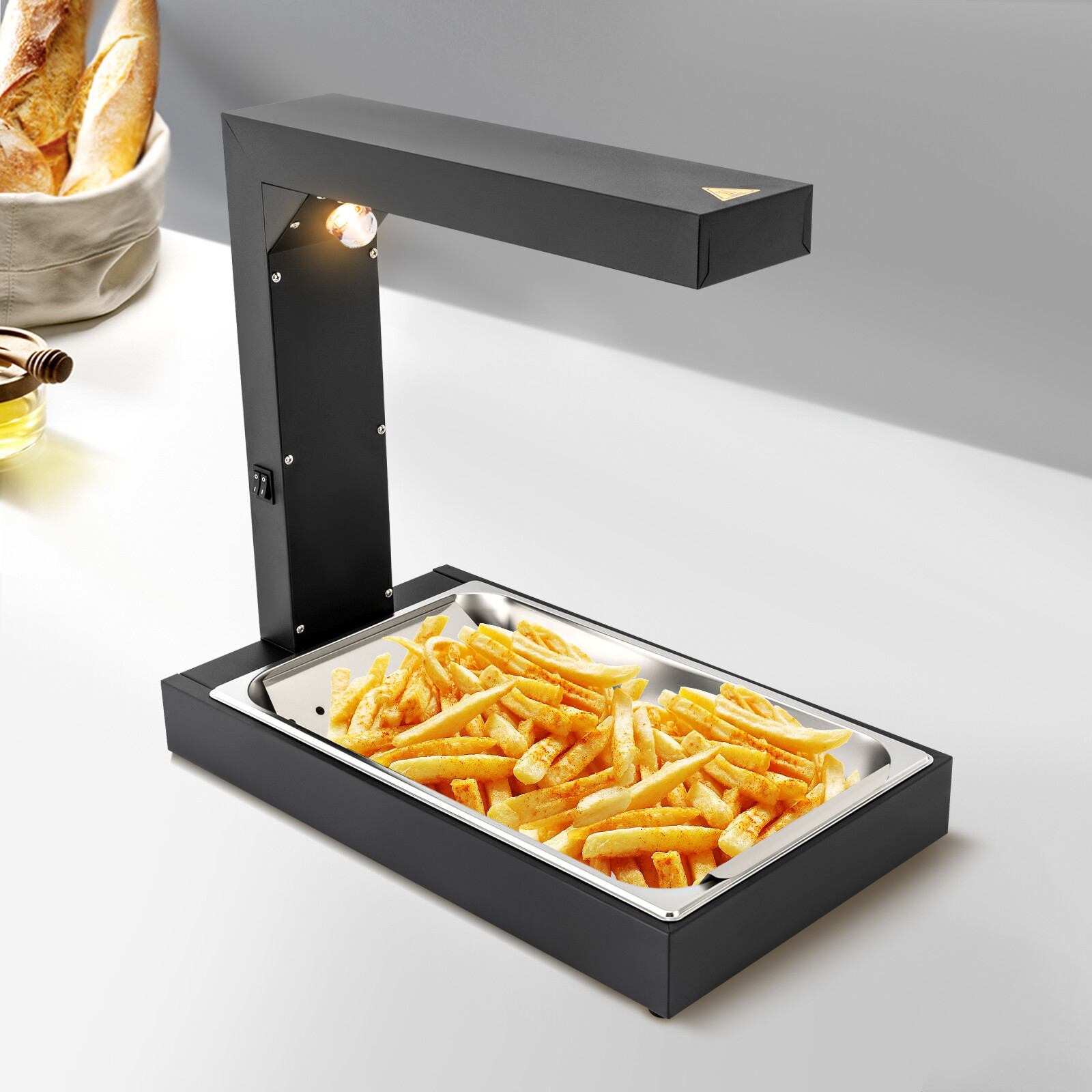 Commercial French Fry Food Warmer Fryer Dump Station Heat Lamp Stainless Steel