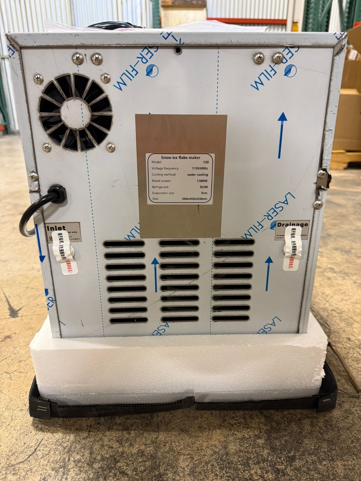 Commercial Snow Ice Flake Maker Machine – Model 120, Water-Cooled, 1300W
