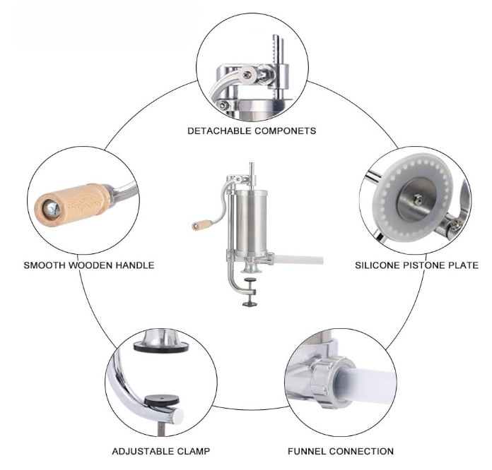 Embutidora de salchichas, máquina vertical de acero inoxidable para embutidos ca