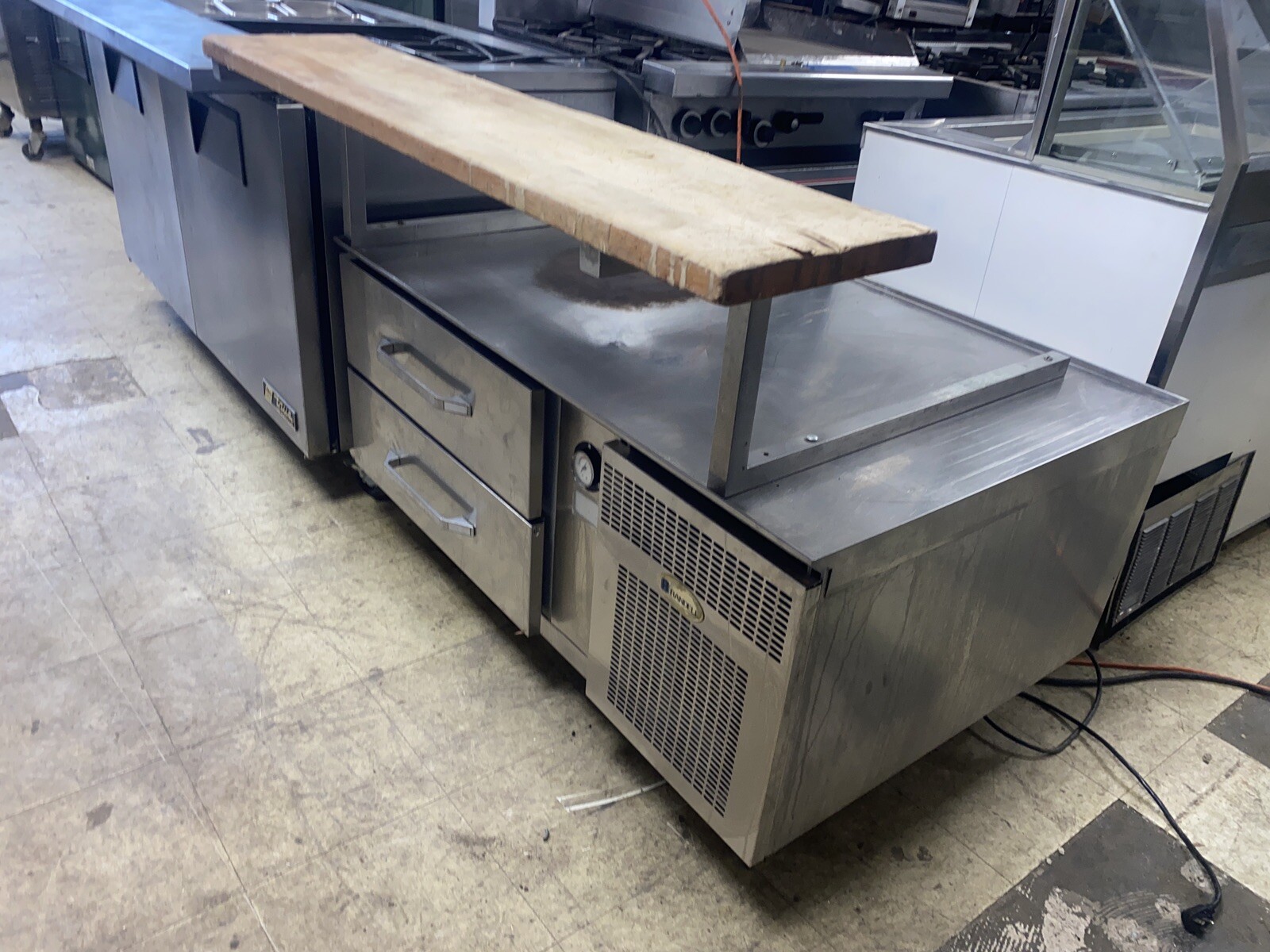 Chef’s Base Refrigerated, 4’ Wide, Grill Stand With Cutting Board