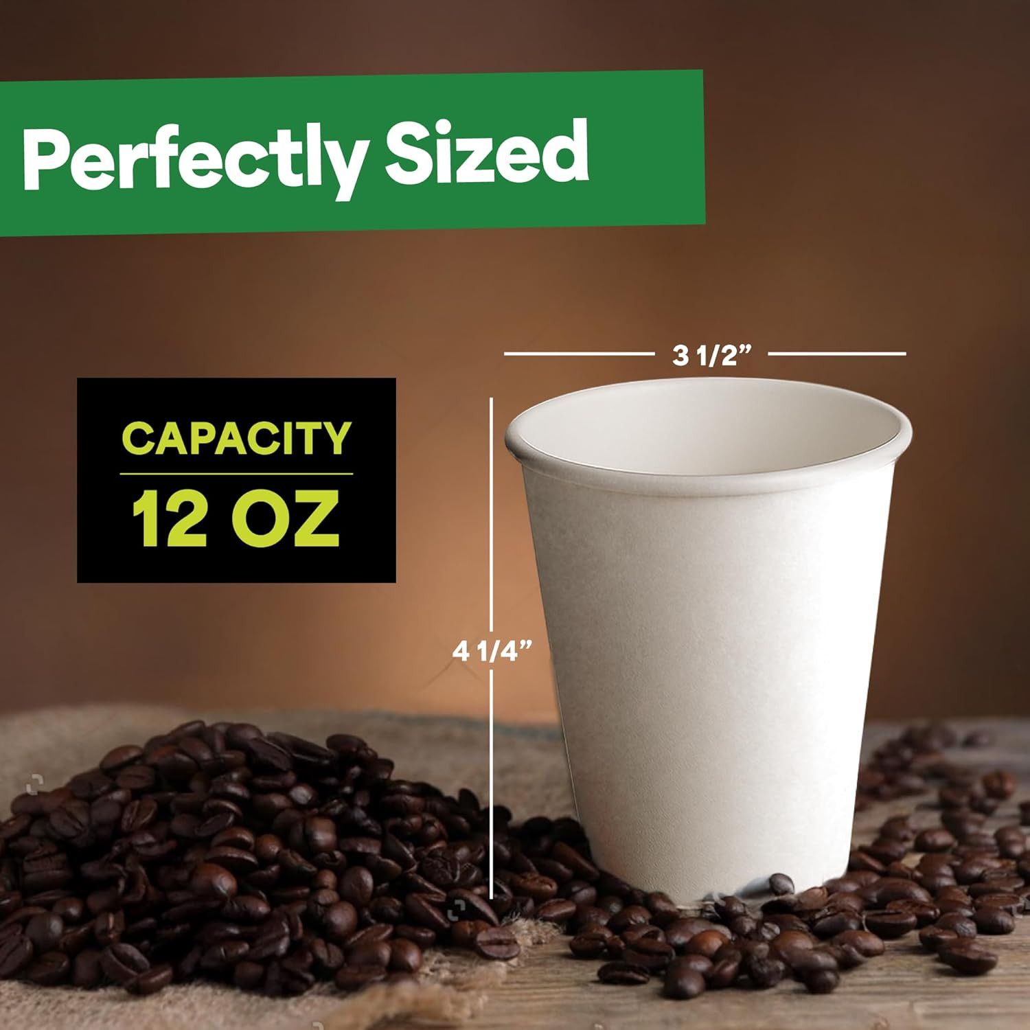 12 Oz 1000 Pack Disposable Coffee Paper Cups – Paper Cups for Hot and Cold Drink