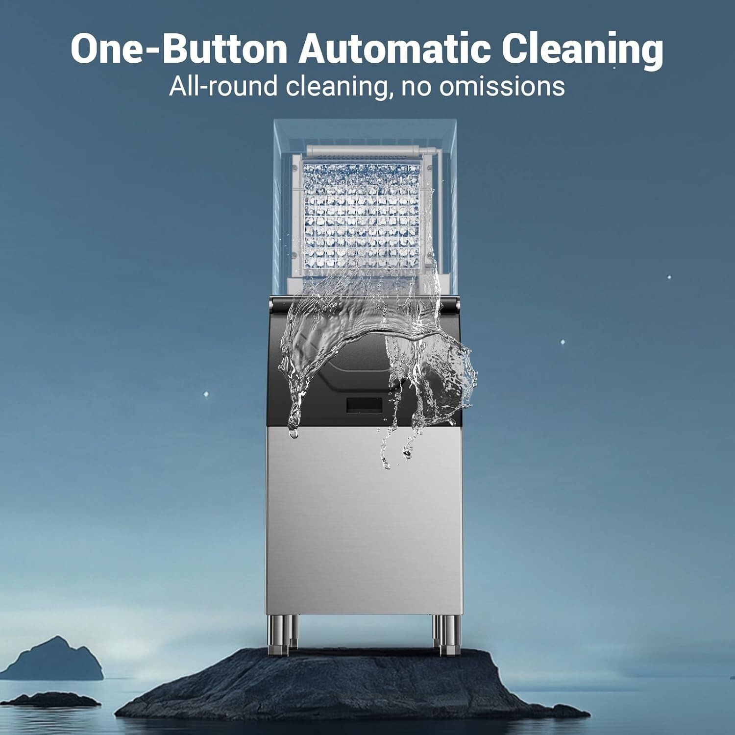 Commercial Ice Maker Machine-Head 550lbs/24h Industrial Ice Machine Self-Cleanin