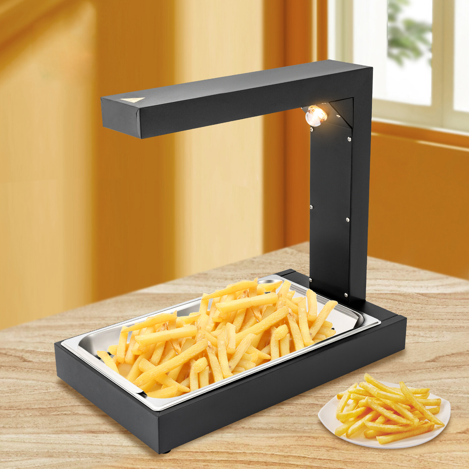 500W Commercial Food Warmer Fryer Dump Station Heat Lamp 25-70?? Stainless Steel