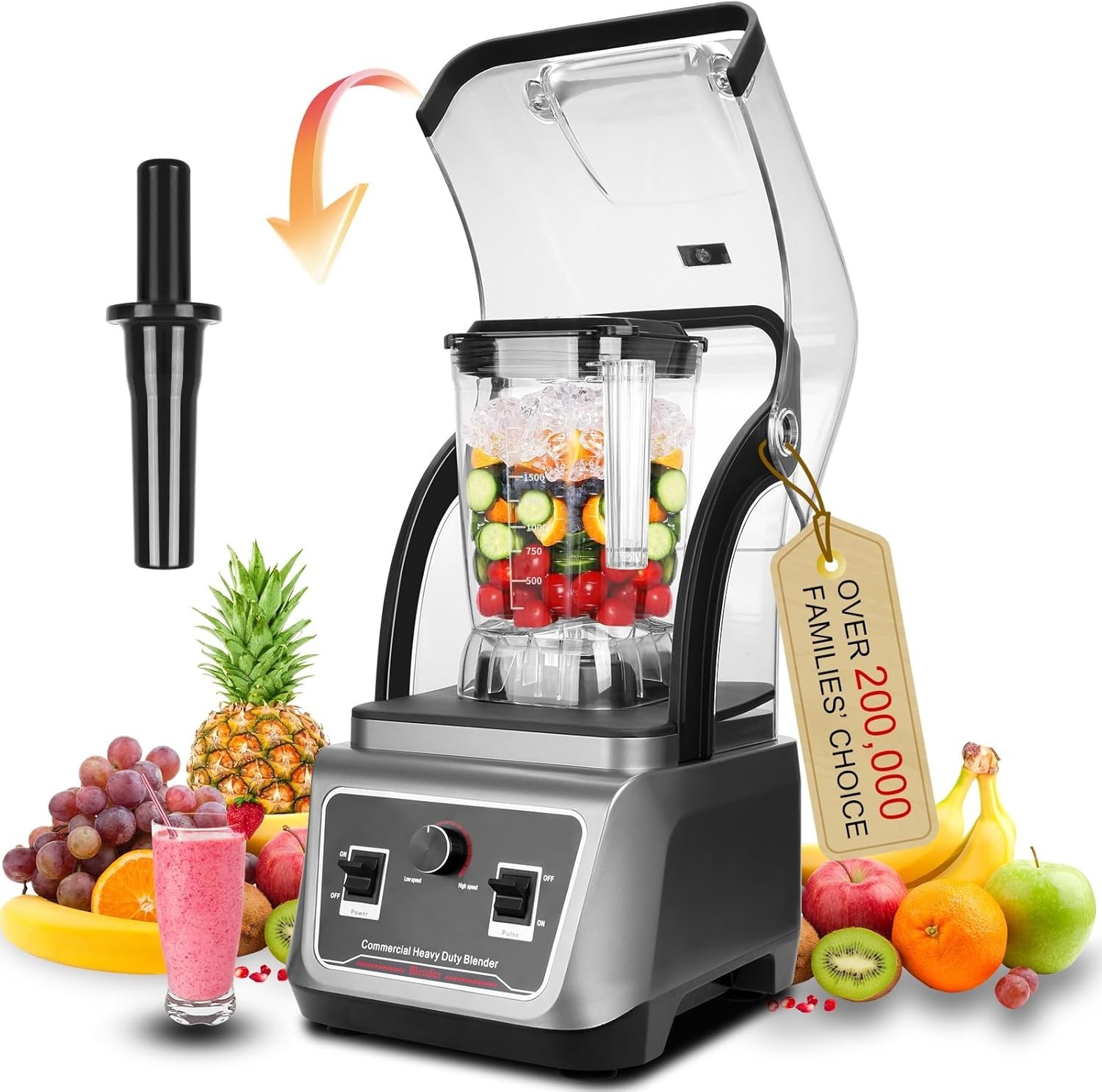 Quiet Operation 2L Blender with Automatic Cleaning – Perfect for Homes & Shops