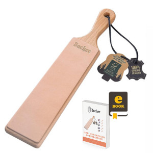 Premium Leather Strop for Knife Sharpening with Polishing Compound – Double
