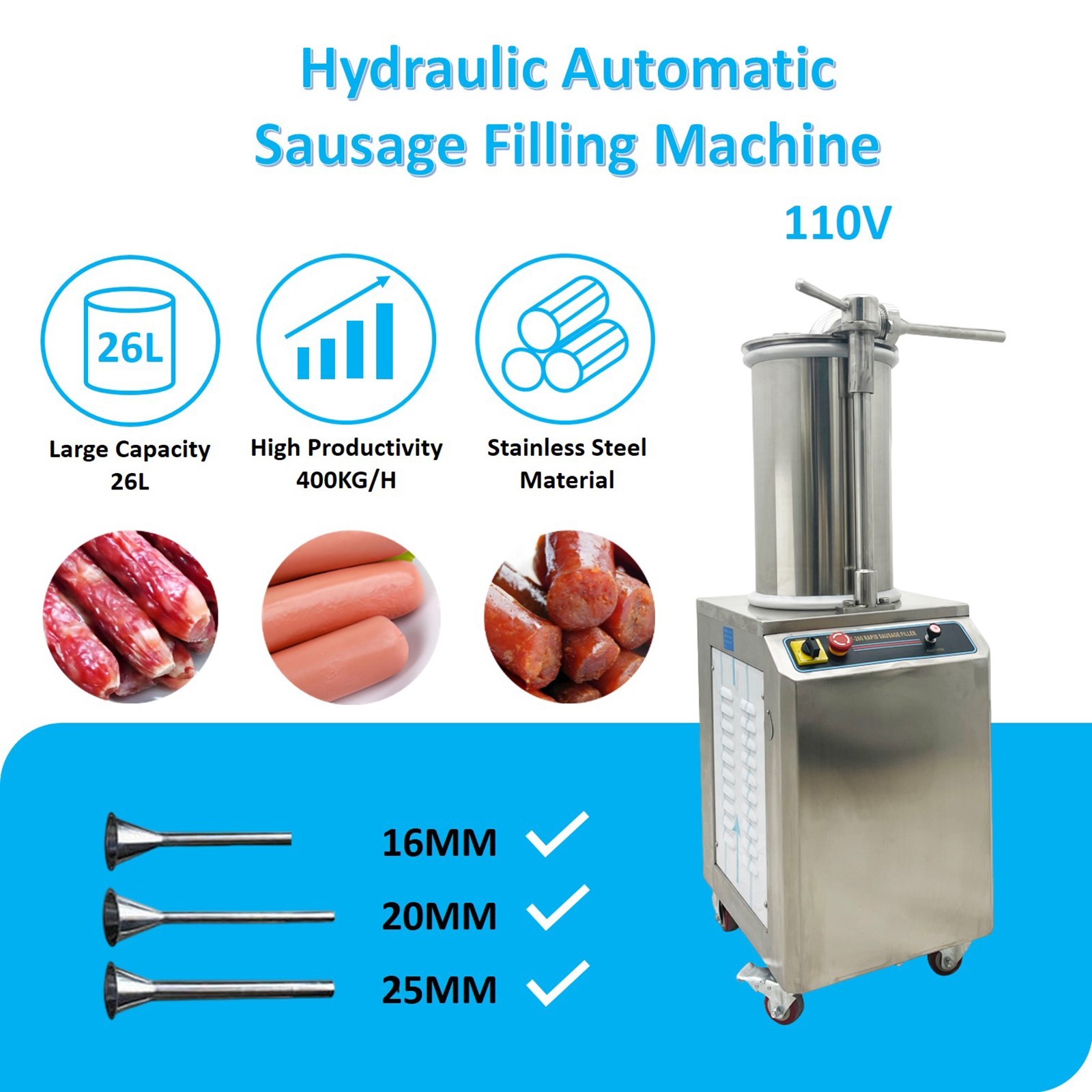 Open Box QSJ-T Small Desktop Double-layer Shredder Meat Cutting Machine