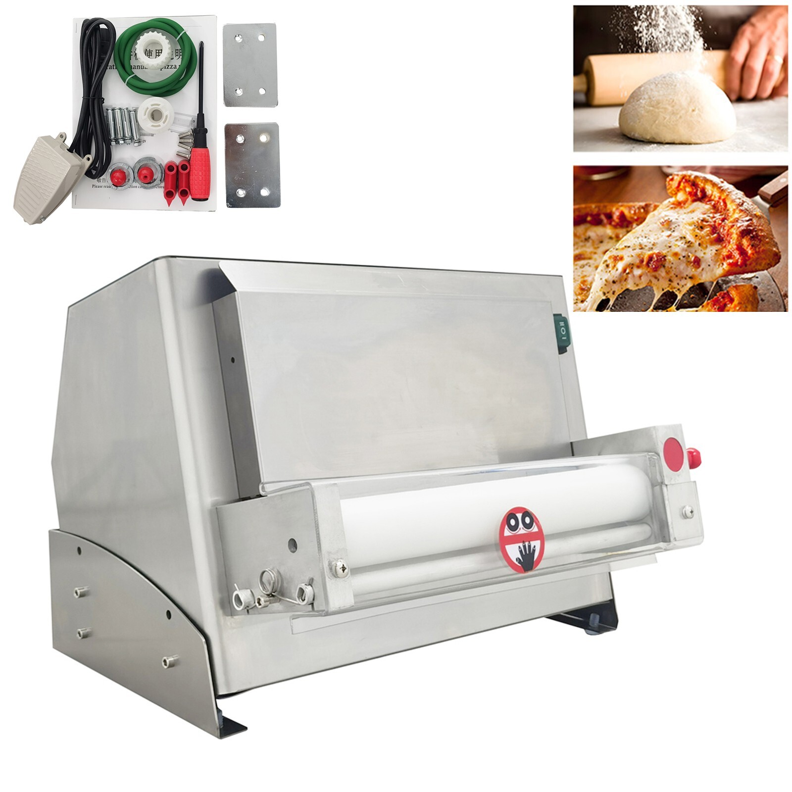 Open Box!! Electric Pizza Cake Dough Roller Sheeter Pastry Press Making Machine