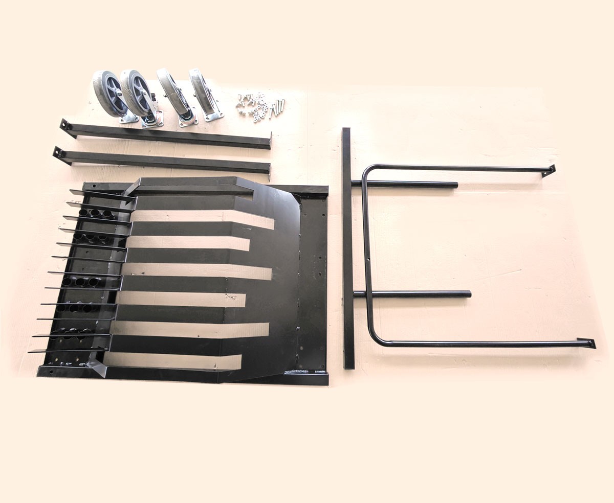 Cocktail Folding Table Rolling Cart, Heavy Duty Steel Dolly Storage Mover