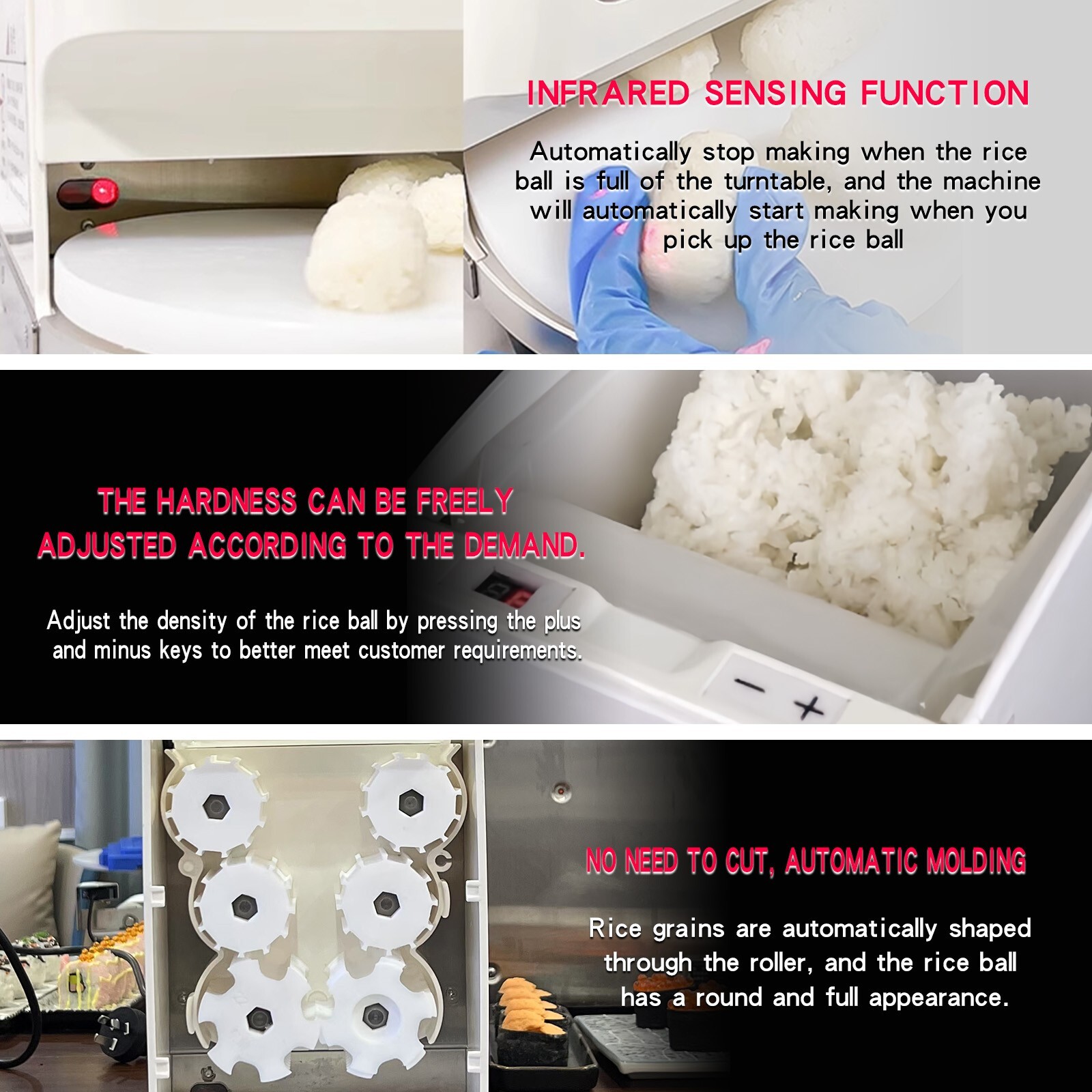 Kolice Automatic Sushi Rice Ball Machine, Portable Sushi Rice Forming Machine